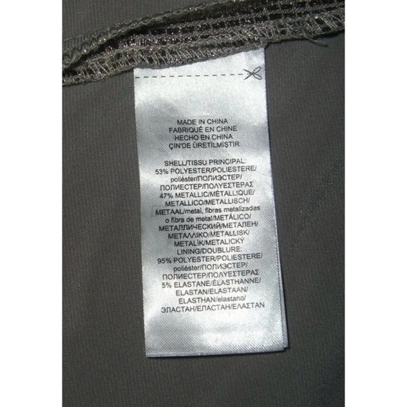 Lauren Ralph Lauren Dress Metallic Silver Gold Iridescent Shiny Holiday Sheath - Picture 8 of 12